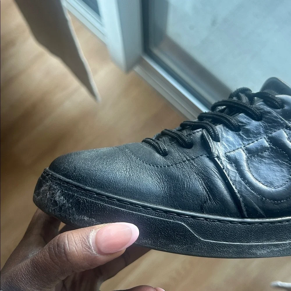 Salvatore Ferragamo Black Leather Sneakers - Picture 7 of 10